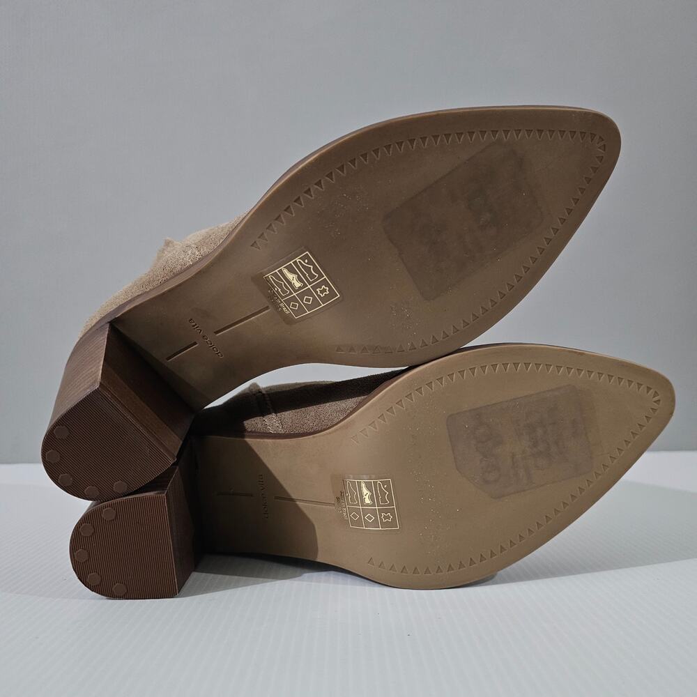 Dolce Vita Spade Pull On Ankle Bootie Womens 9.5 Mushroom Suede Block Heel Fall - Picture 11 of 13